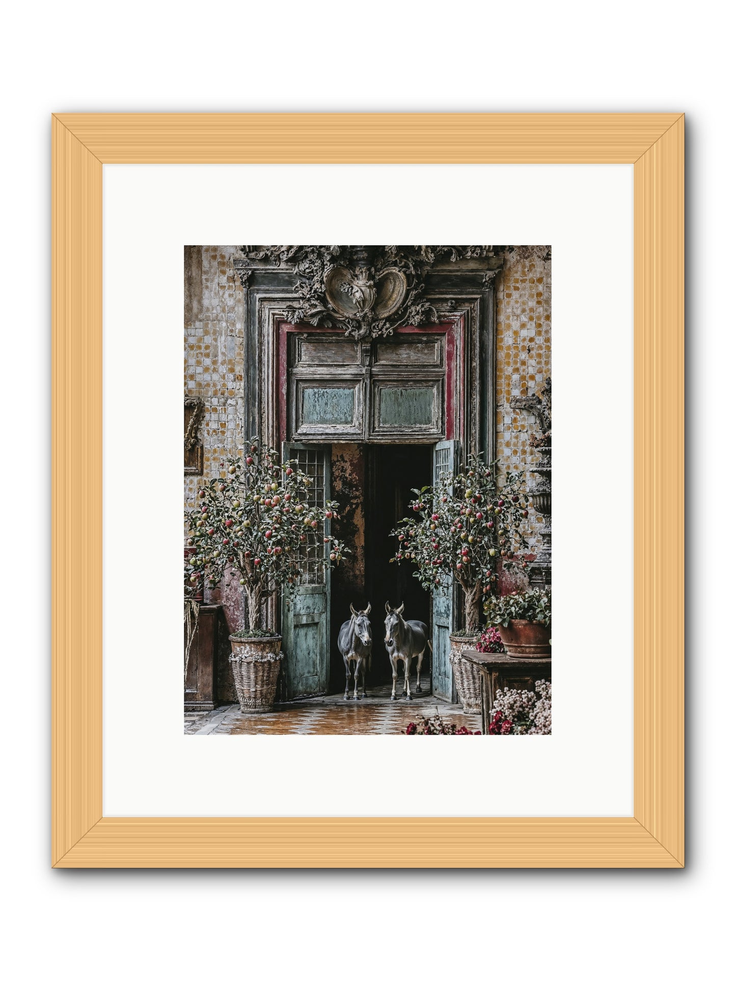 The Familiar Gate -- Framed Print - Natural 9x12