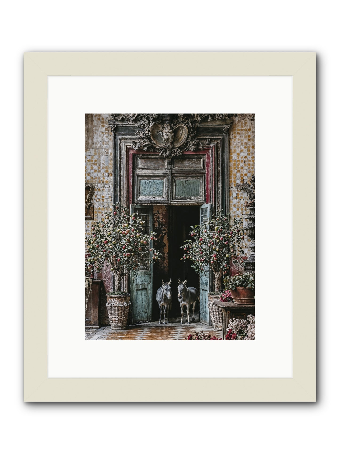 The Familiar Gate -- Framed Print - White 9x12