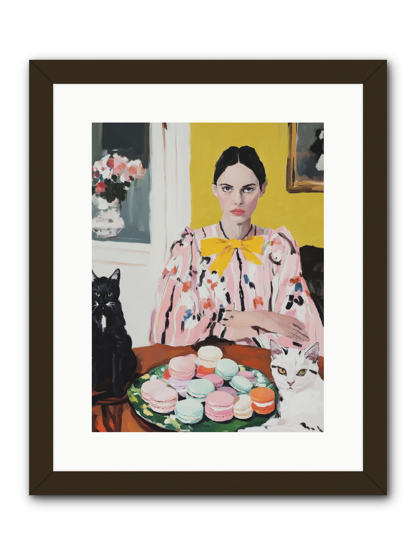 The Feline Patisserie Society -- Framed Print - Black 12x16