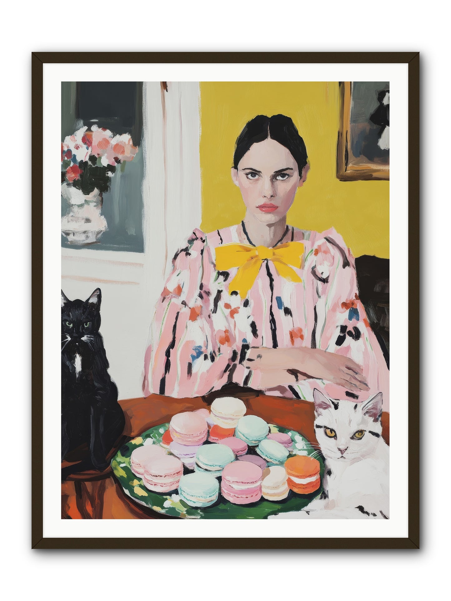 The Feline Patisserie Society -- Framed Print - Black 36x48