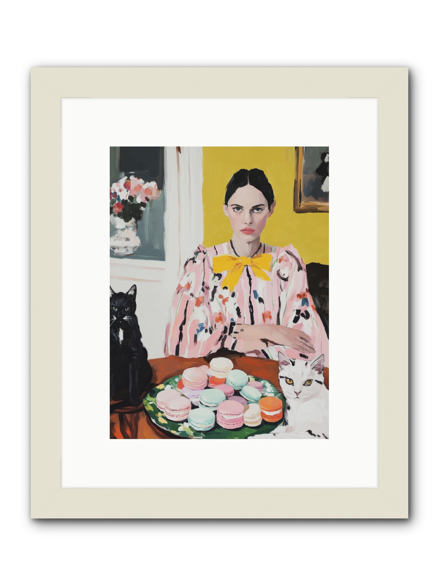 The Feline Patisserie Society -- Framed Print - White 9x12