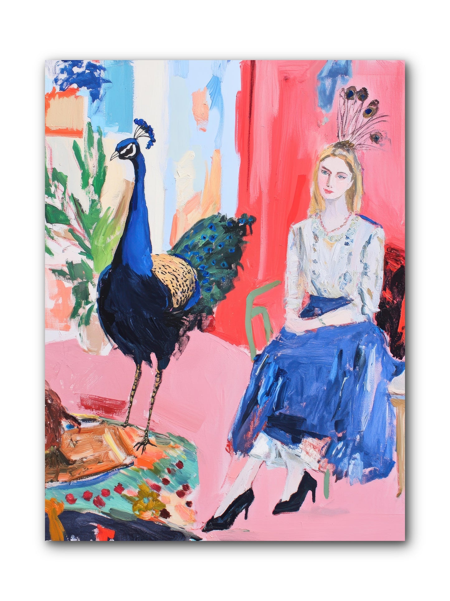 The Flamboyant Courtship -- Wrapped Canvas 9x12