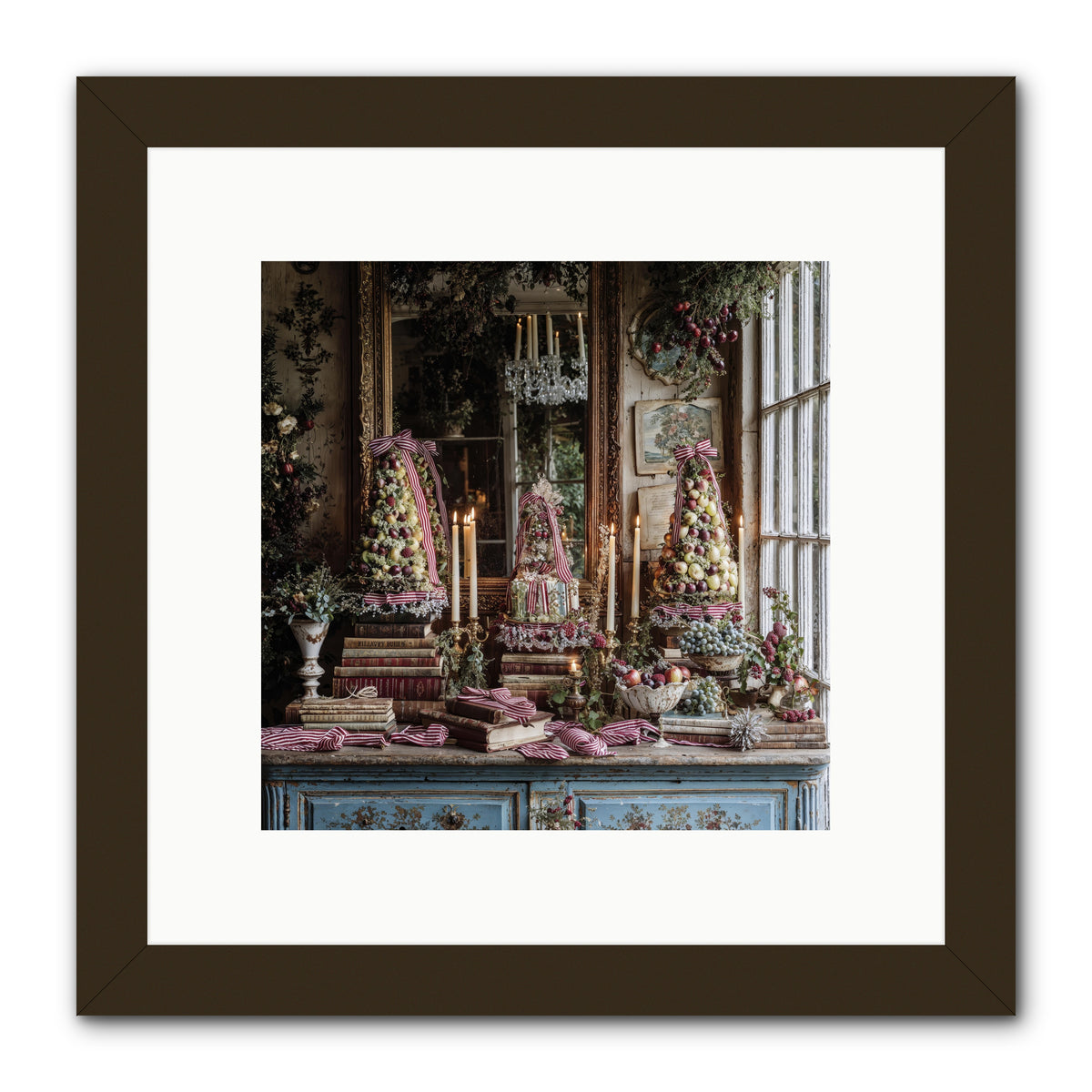 The Fox & Pheasant Winter Ball -- Framed Print - Black 10x10
