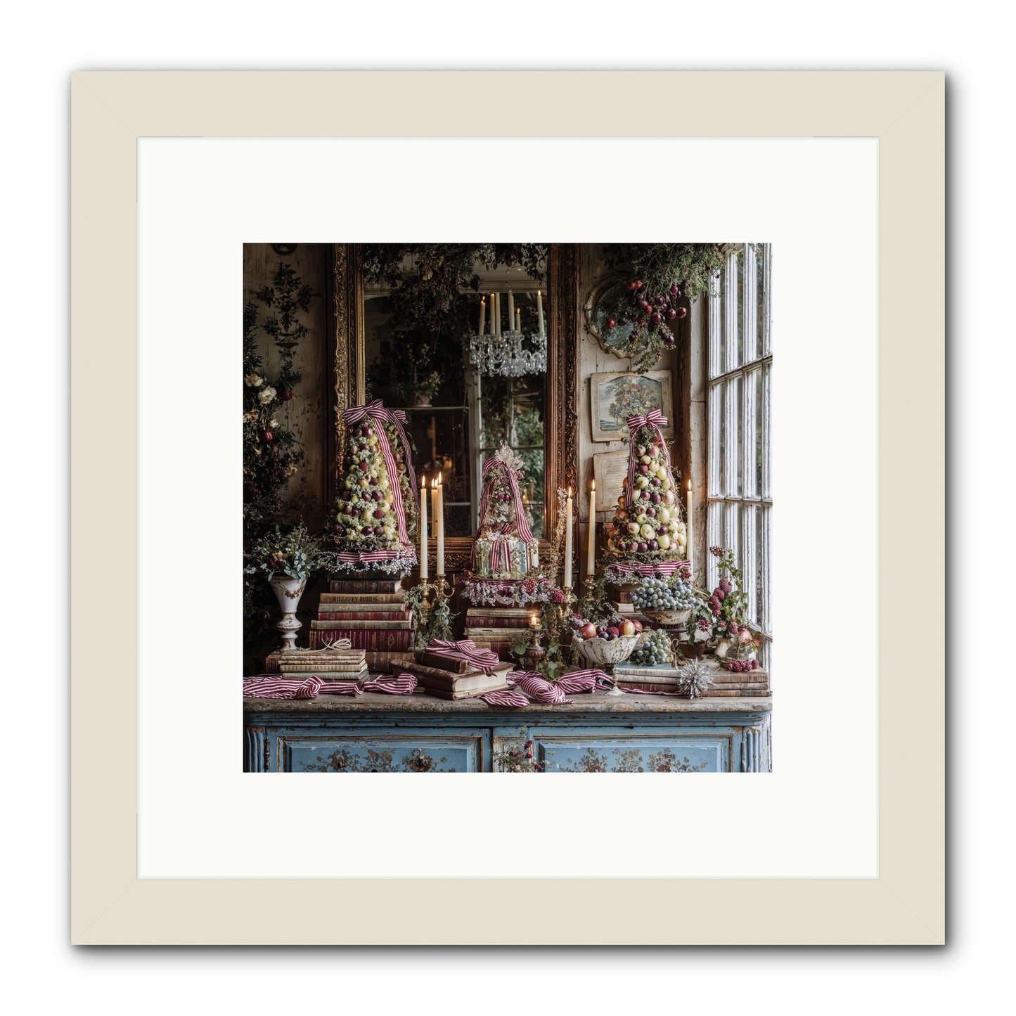 The Fox & Pheasant Winter Ball -- Framed Print - White 10x10