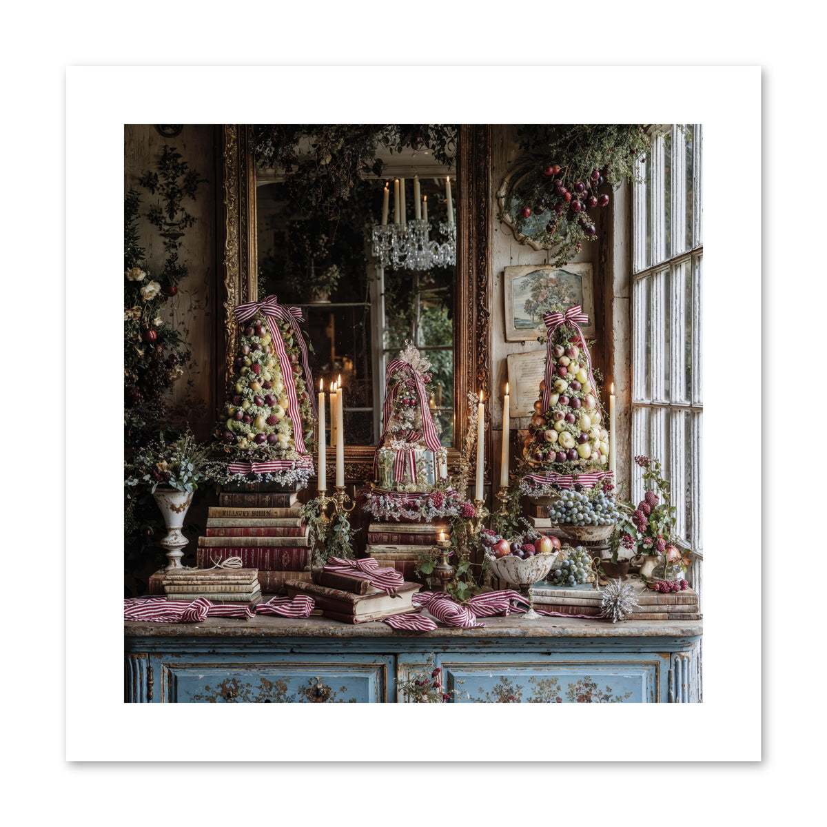 The Fox & Pheasant Winter Ball -- Loose Canvas Print 10x10