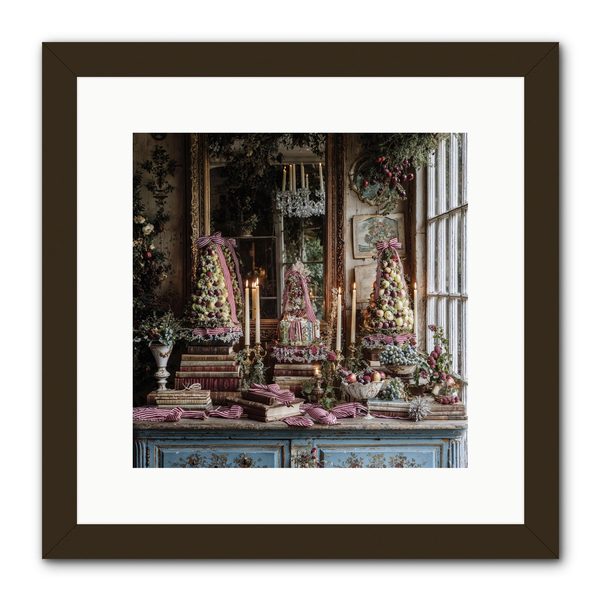 The Fox & Pheasant Winter Ball -- Framed Print - Black 12x12
