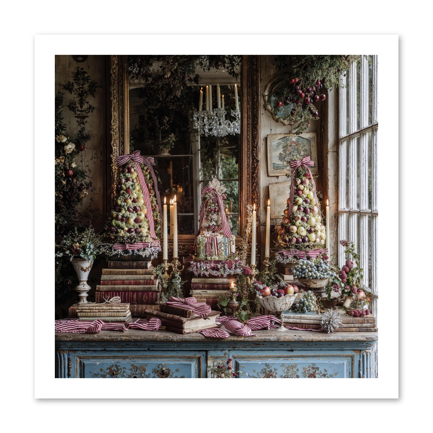 The Fox & Pheasant Winter Ball -- Loose Canvas Print 16x16