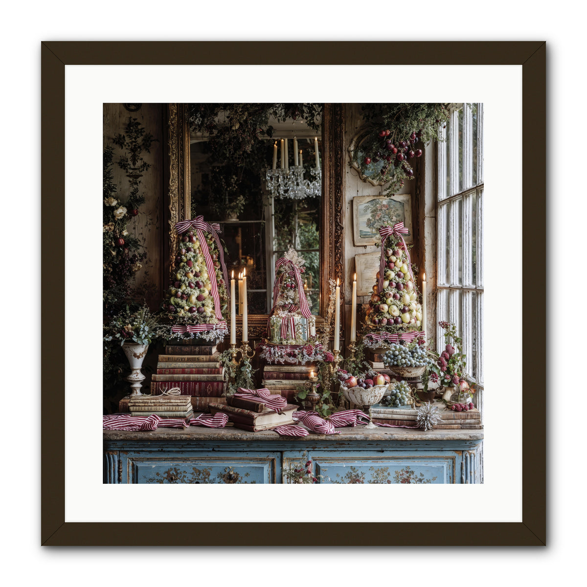 The Fox & Pheasant Winter Ball -- Framed Print - Black 20x20