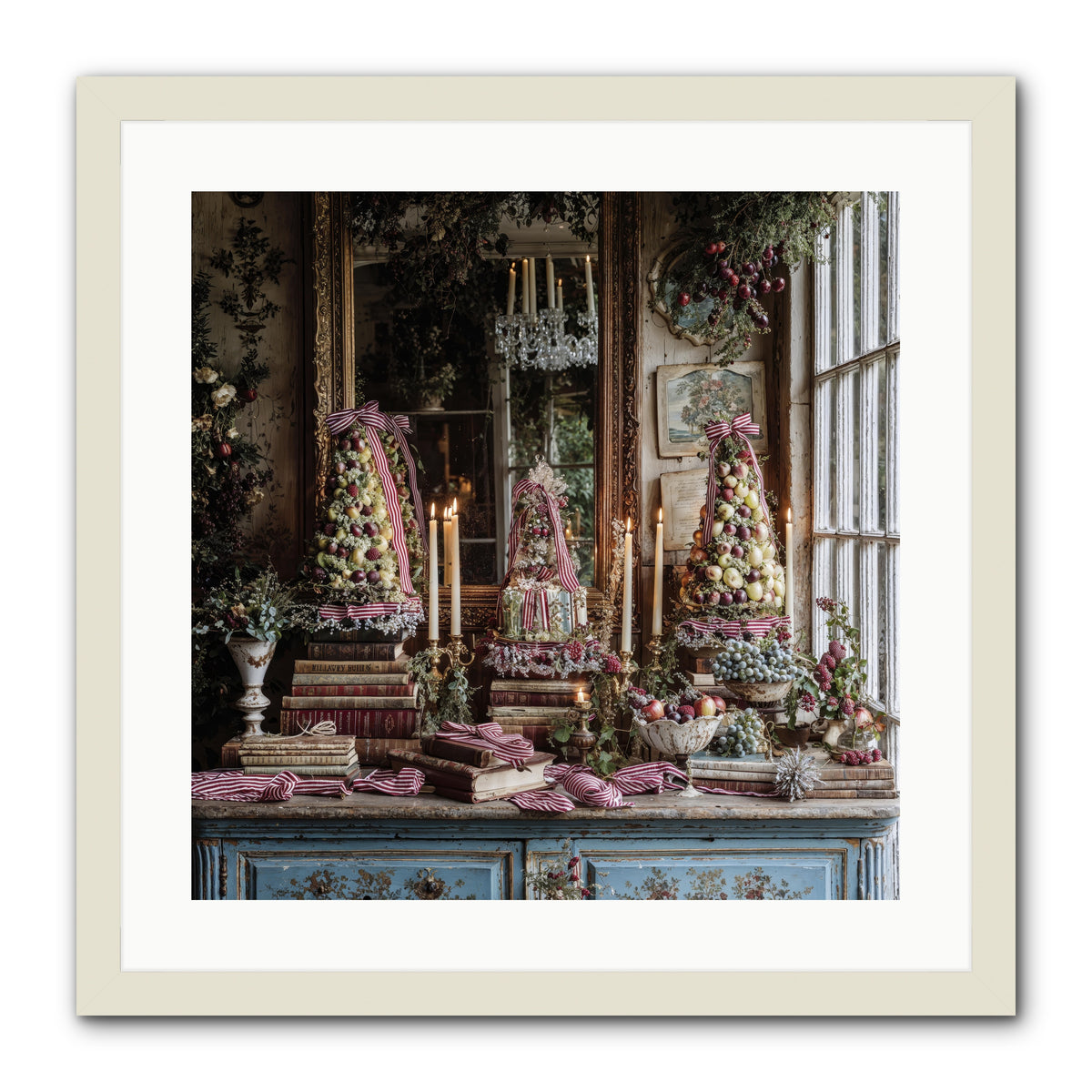 The Fox & Pheasant Winter Ball -- Framed Print - White 20x20
