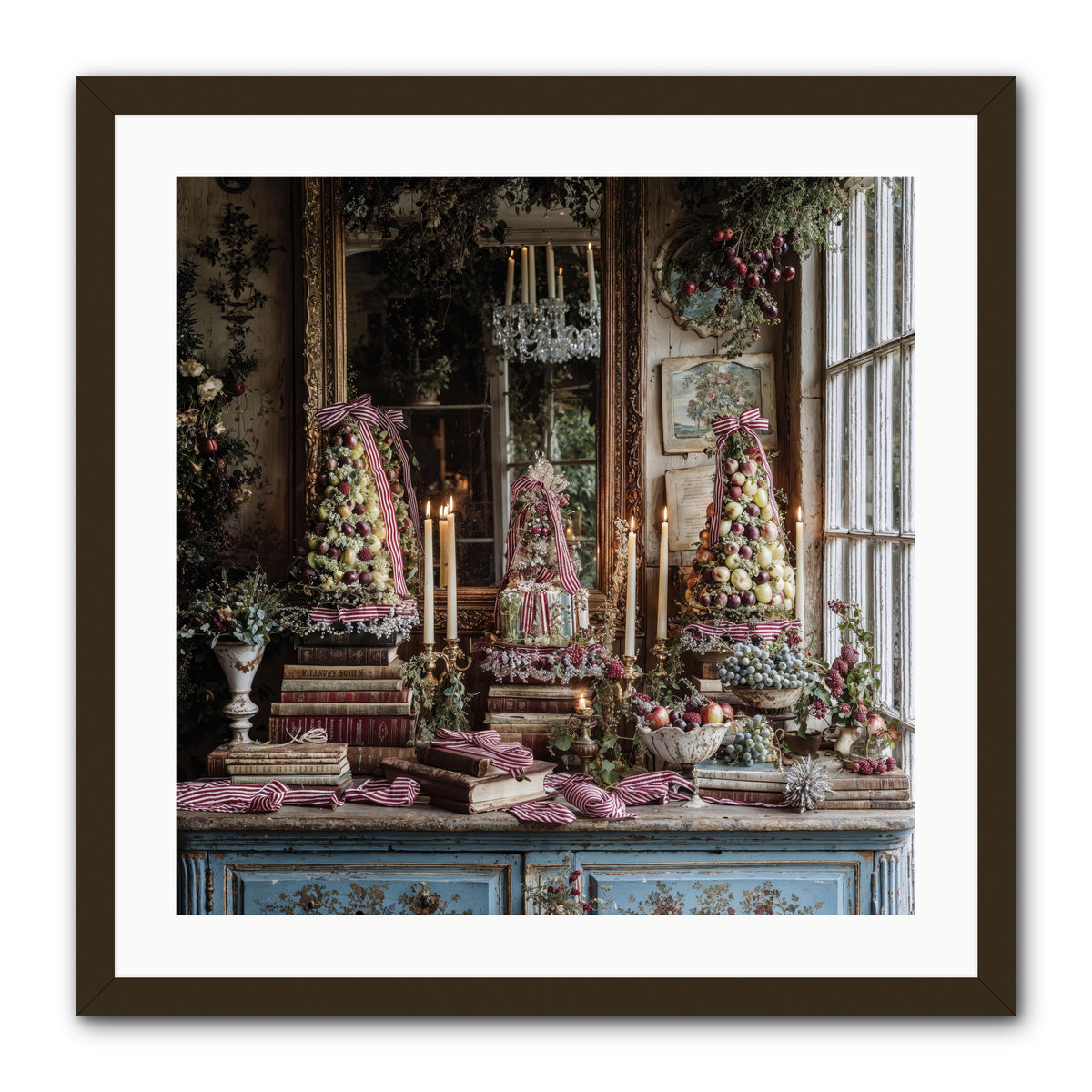 The Fox & Pheasant Winter Ball -- Framed Print - Black 24x24