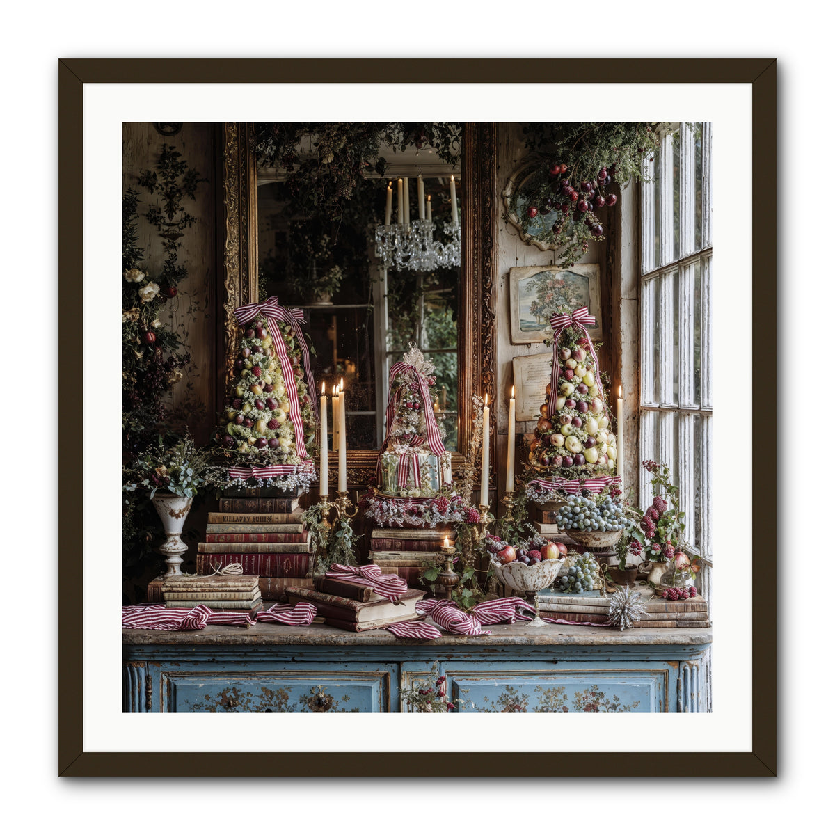 The Fox & Pheasant Winter Ball -- Framed Print - Black 30x30