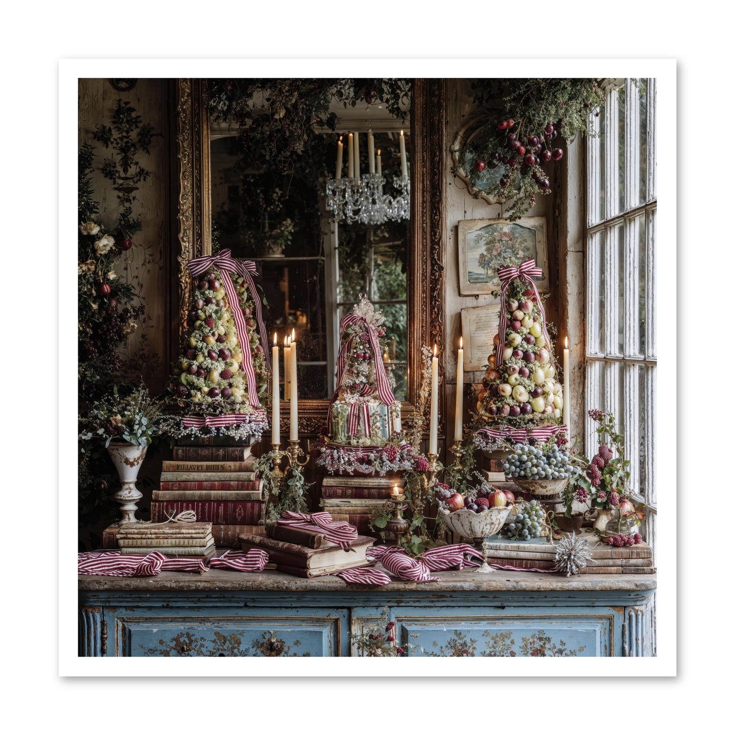 The Fox & Pheasant Winter Ball -- Paper Print 30x30