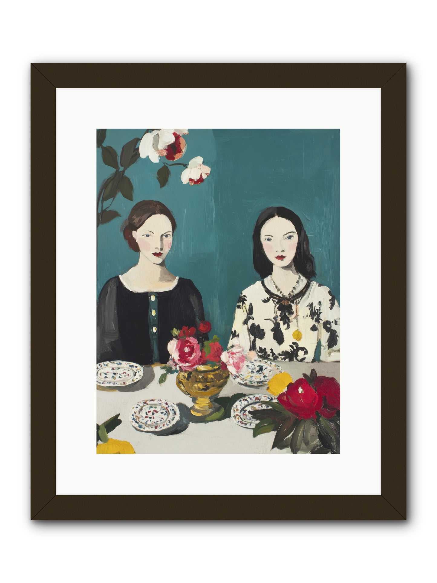 The French Table -- Framed Print - Black 12x16