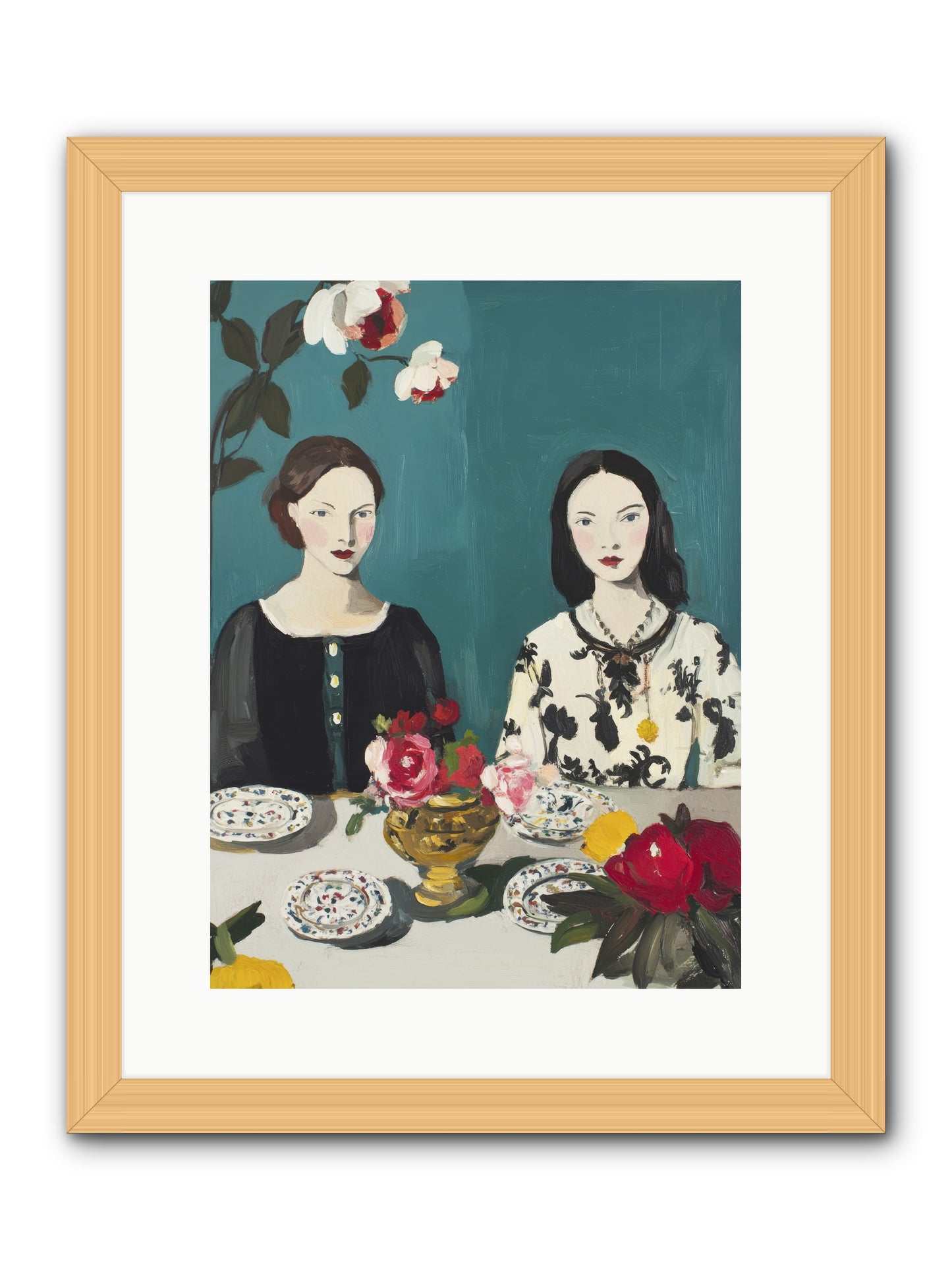 The French Table -- Framed Print - Natural 12x16
