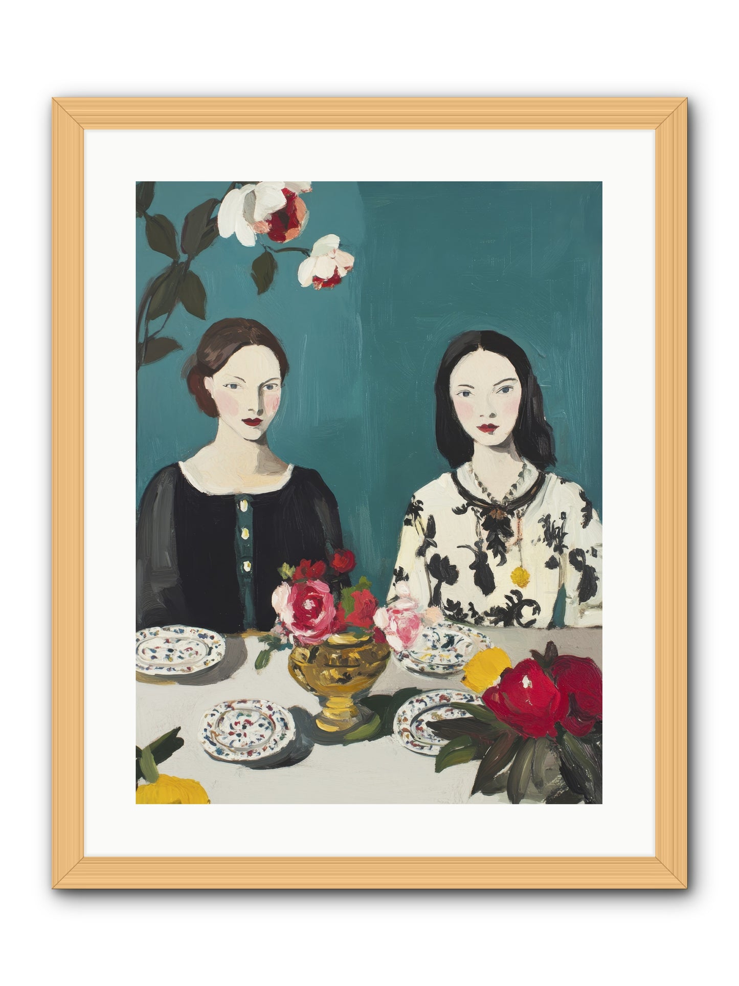 The French Table -- Framed Print - Natural 18x24