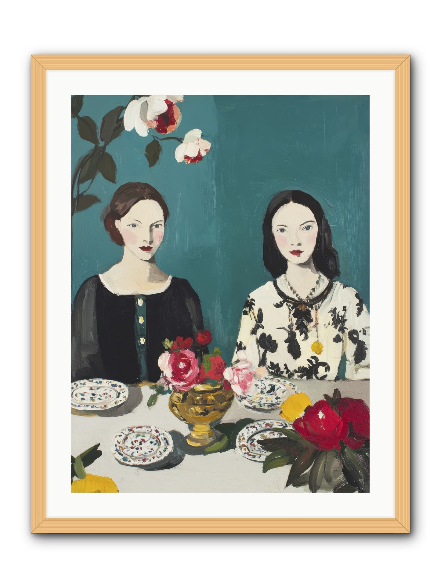 The French Table -- Framed Print - Natural 24x32