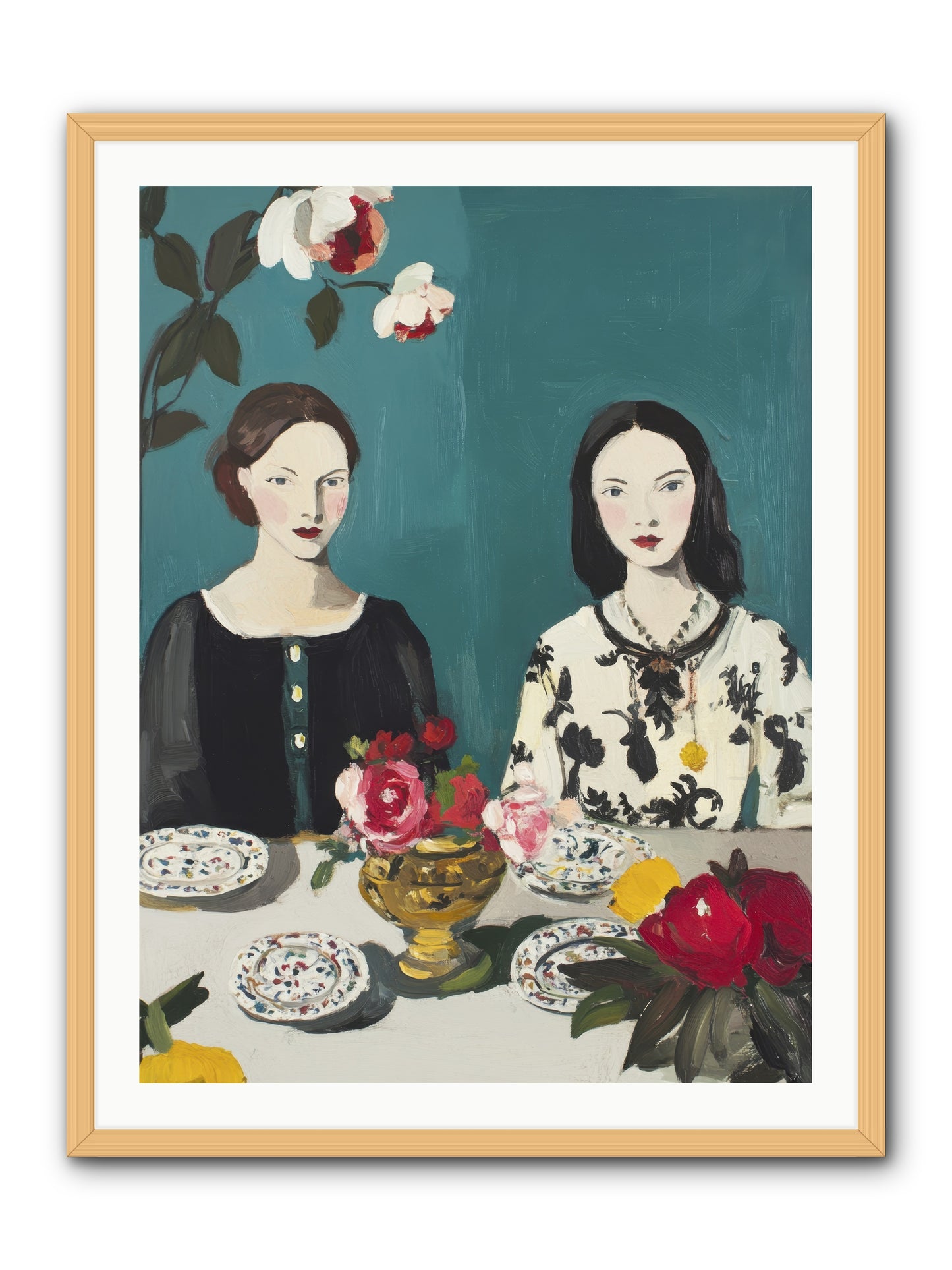 The French Table -- Framed Print - Natural 30x40