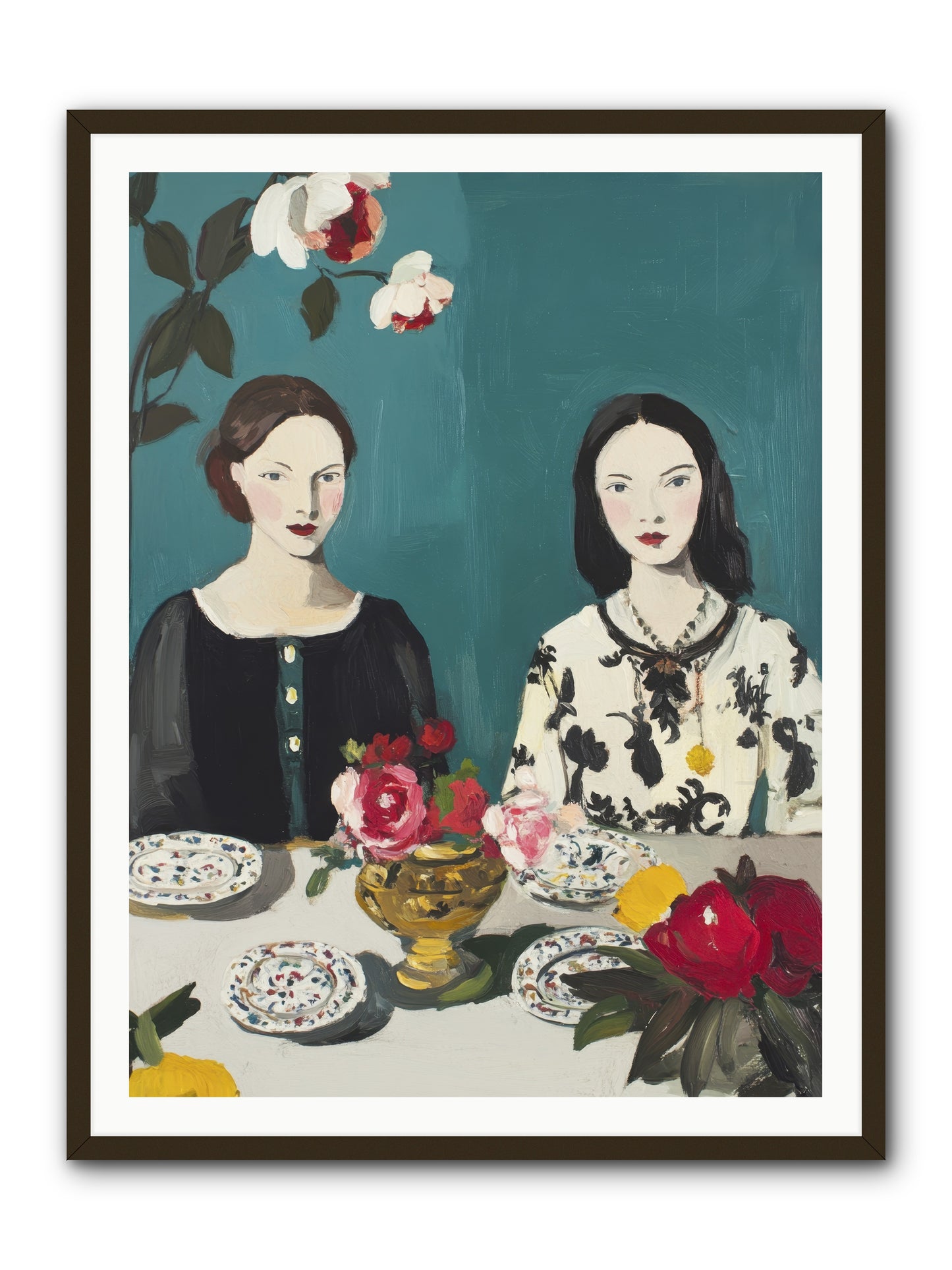 The French Table -- Framed Print - Black 36x48