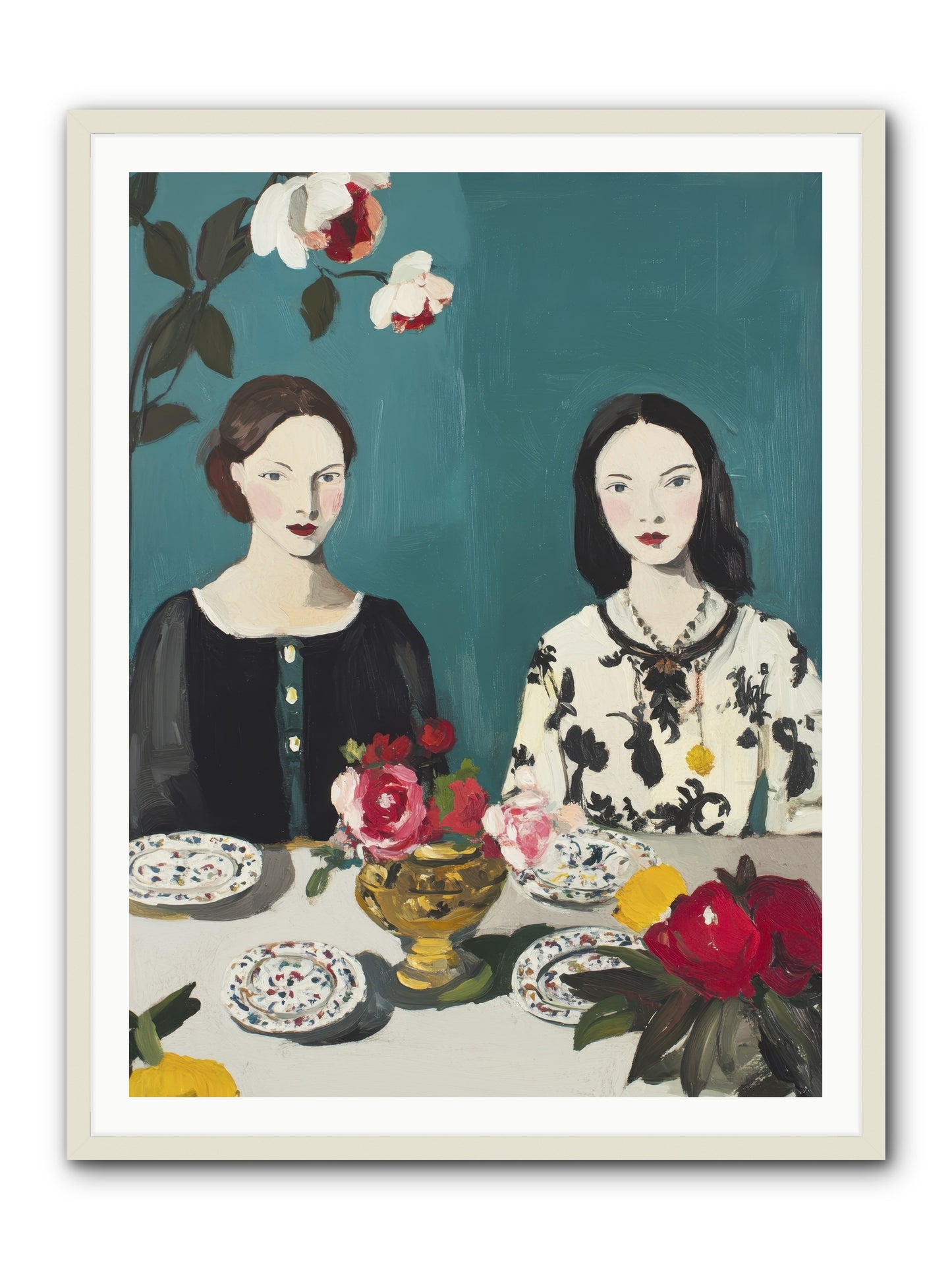 The French Table -- Framed Print - White 36x48
