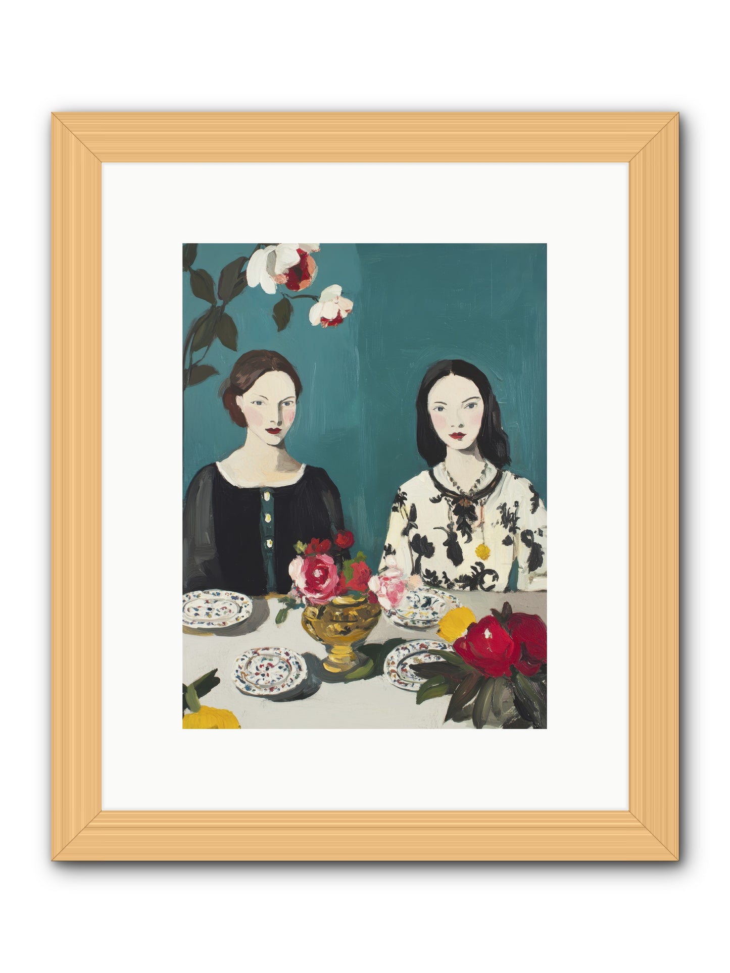 The French Table -- Framed Print - Natural 9x12
