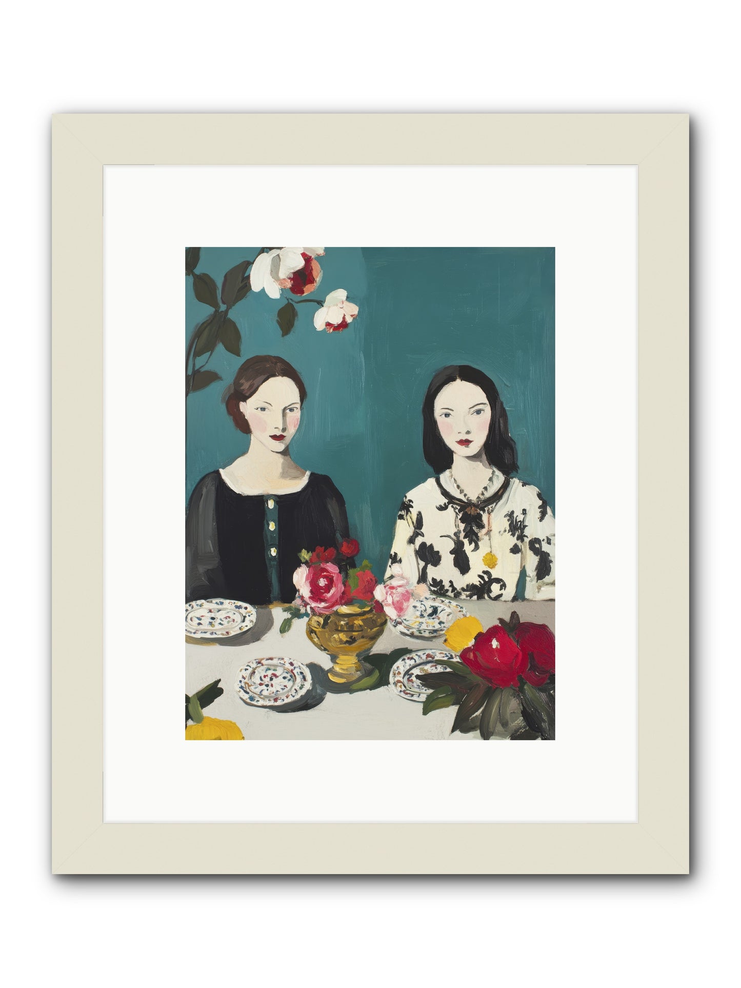 The French Table -- Framed Print - White 9x12