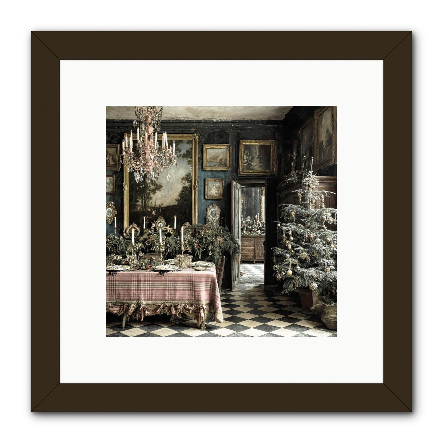 The Frost-Kissed Reverie -- Framed Print - Black 10x10