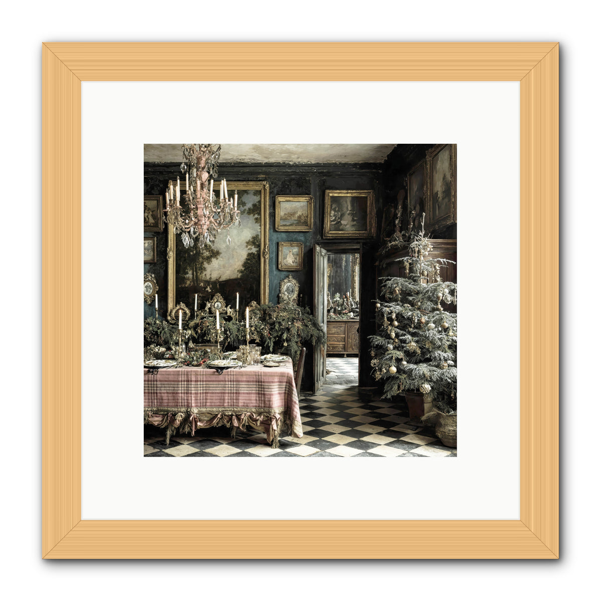 The Frost-Kissed Reverie -- Framed Print - Natural 10x10