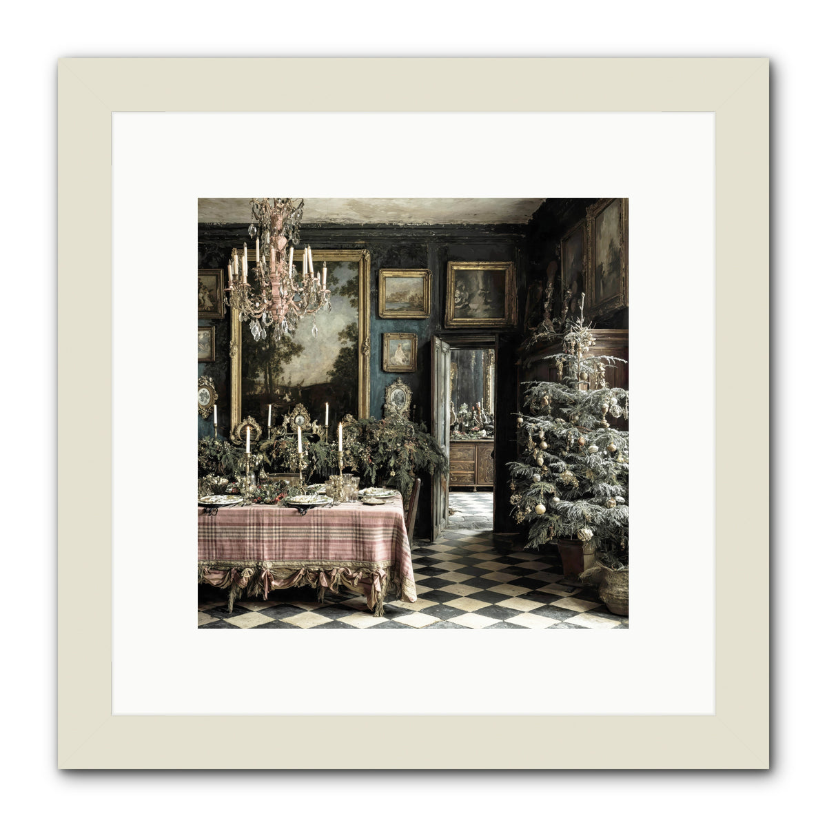 The Frost-Kissed Reverie -- Framed Print - White 10x10
