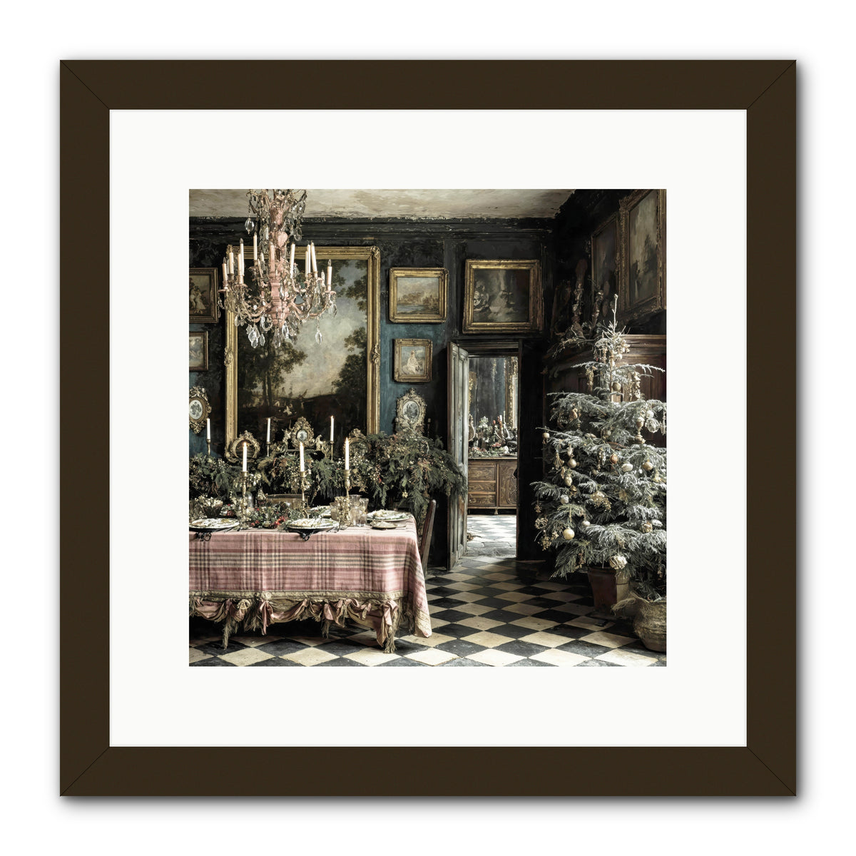 The Frost-Kissed Reverie -- Framed Print - Black 12x12