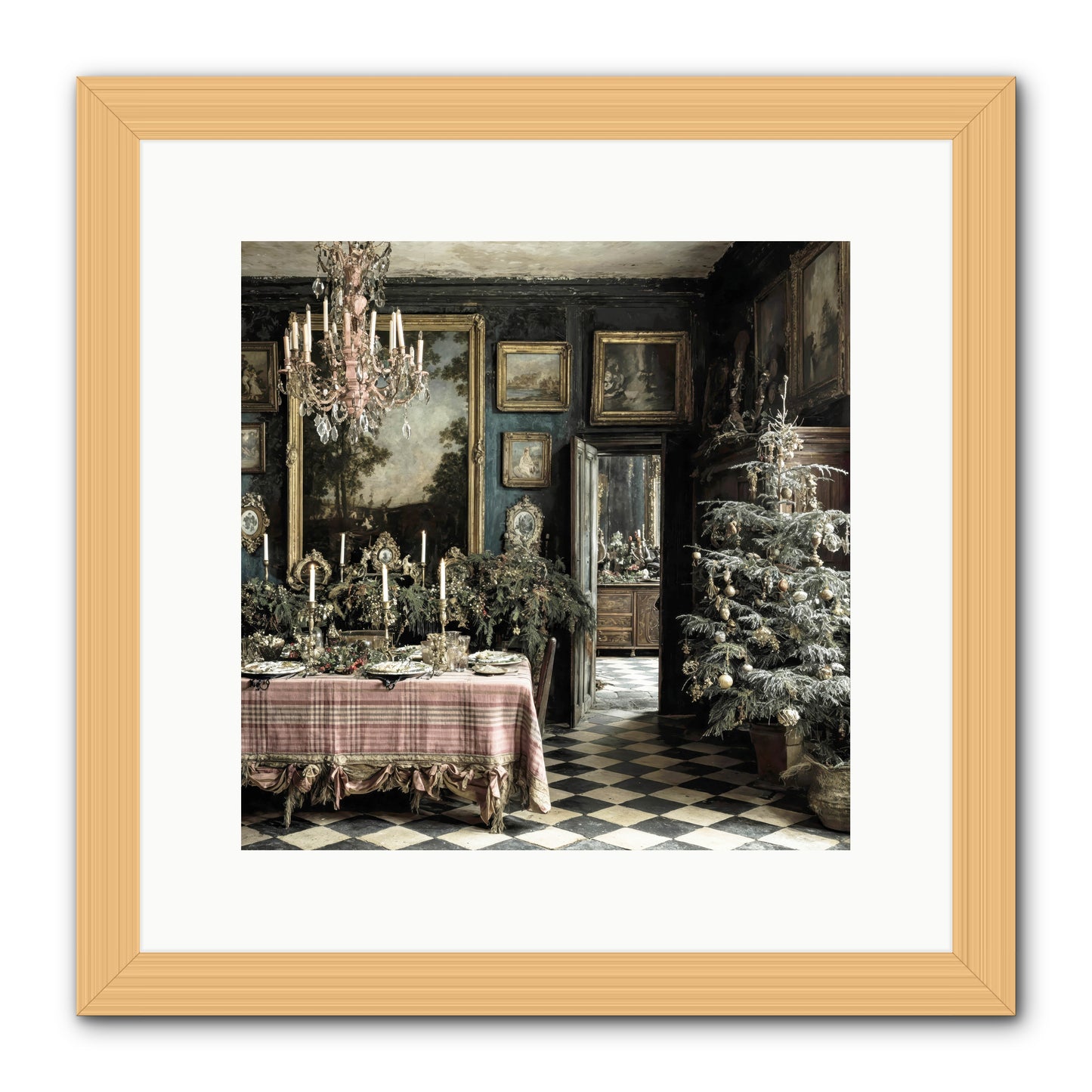 The Frost-Kissed Reverie -- Framed Print - Natural 12x12