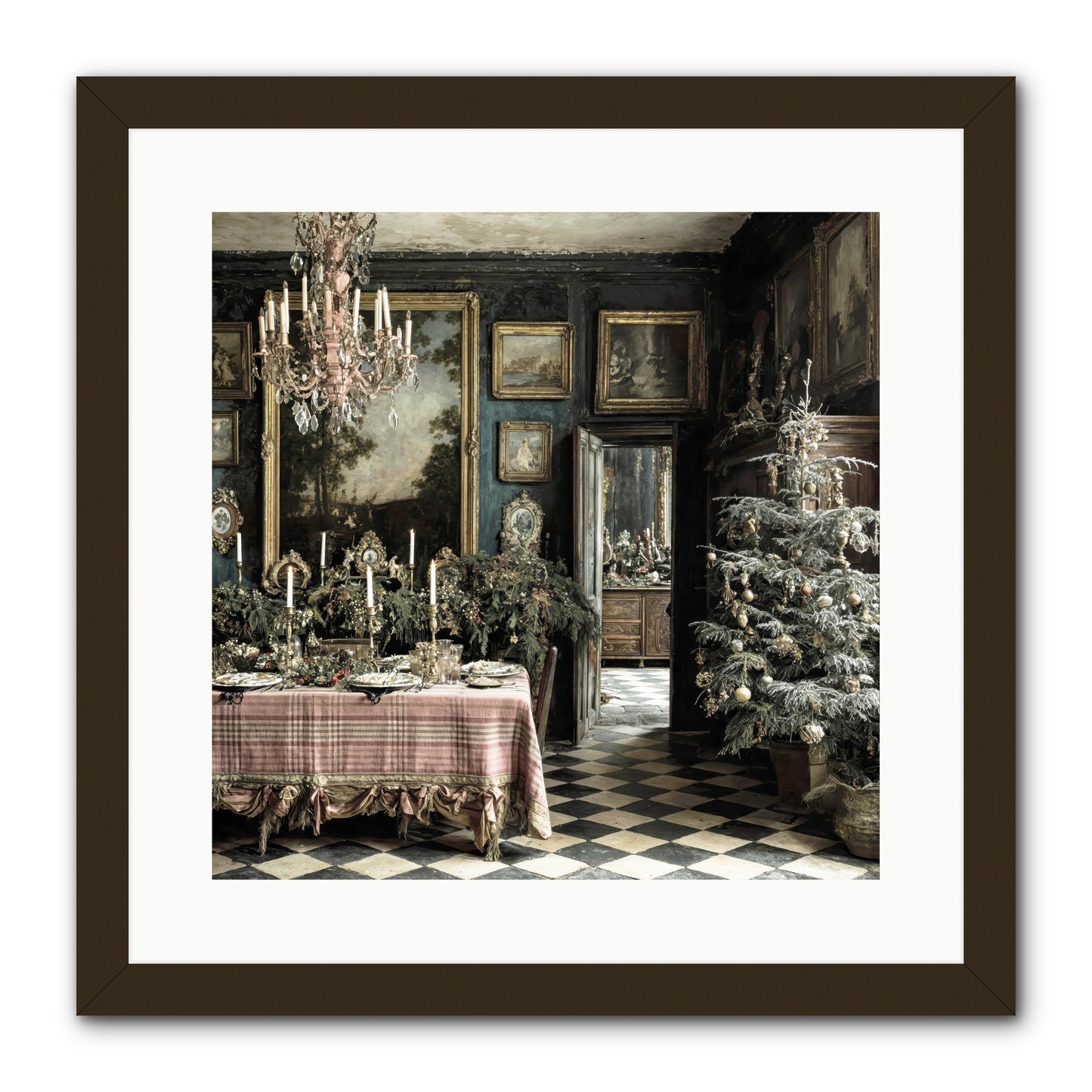 The Frost-Kissed Reverie -- Framed Print - Black 16x16