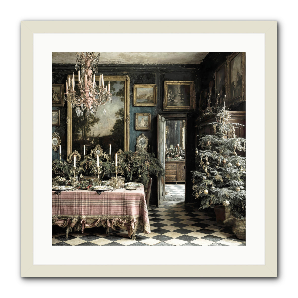 The Frost-Kissed Reverie -- Framed Print - White 20x20