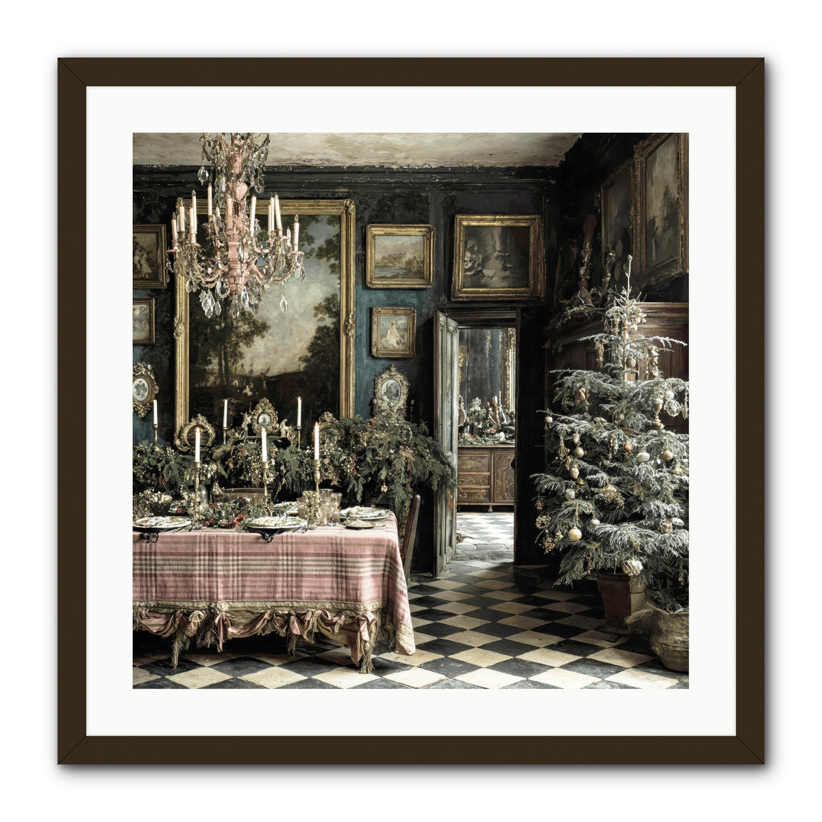 The Frost-Kissed Reverie -- Framed Print - Black 24x24