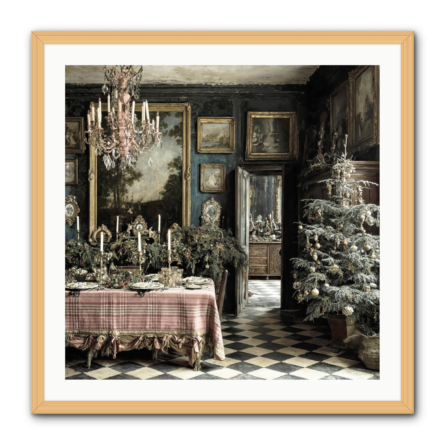 The Frost-Kissed Reverie -- Framed Print - Natural 30x30