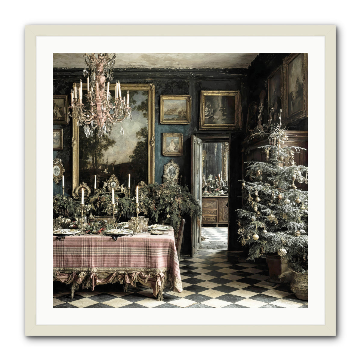 The Frost-Kissed Reverie -- Framed Print - White 30x30