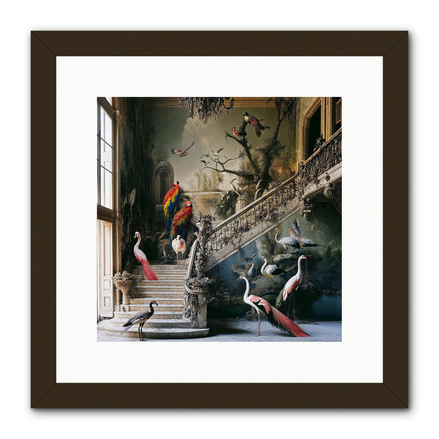 The Garden Party -- Framed Print - Black 12x12