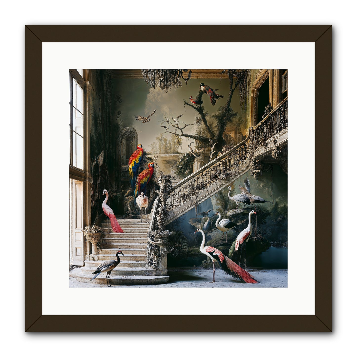 The Garden Party -- Framed Print - Black 16x16