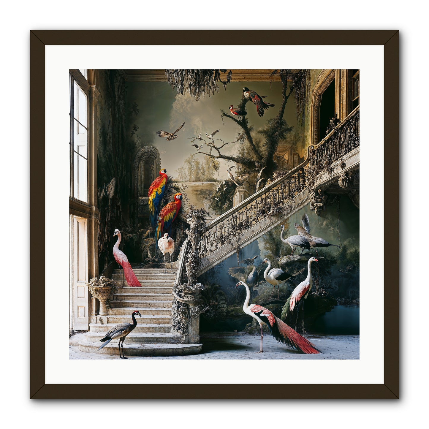 The Garden Party -- Framed Print - Black 24x24