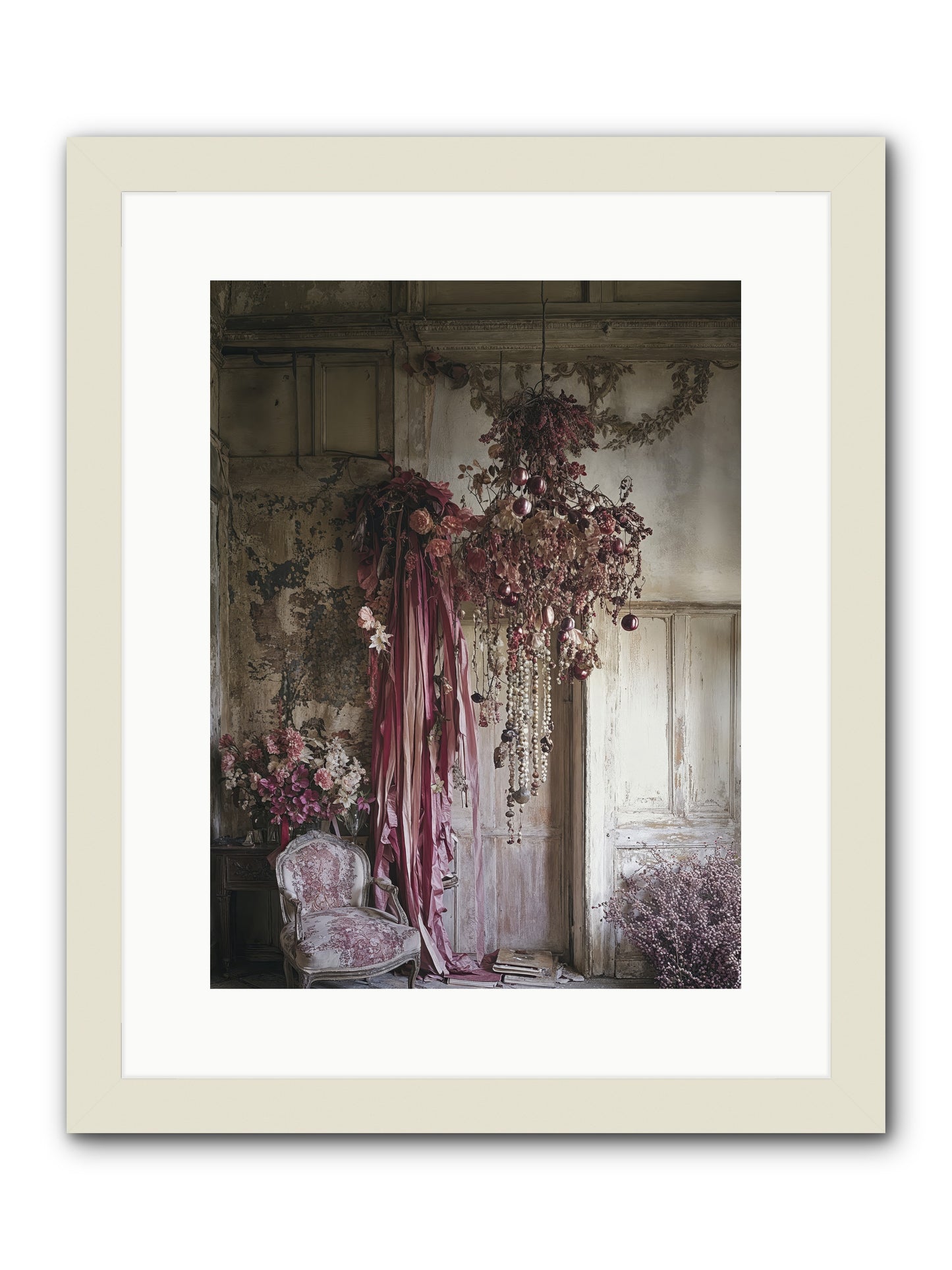 The Garden Slept -- Framed Print - White 12x16