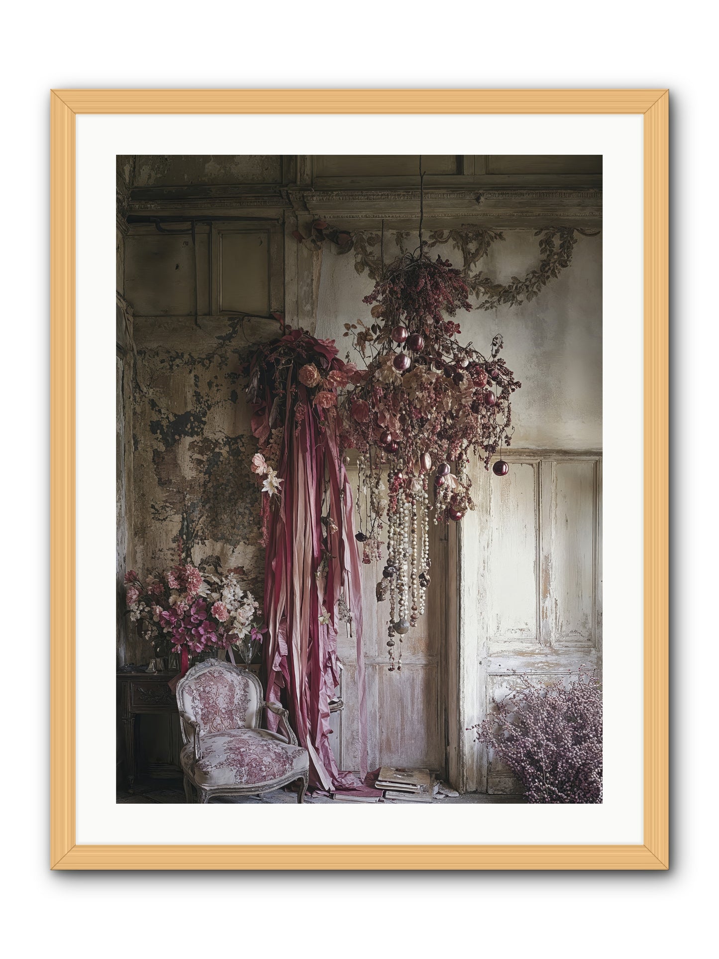 The Garden Slept -- Framed Print - Natural 24x32