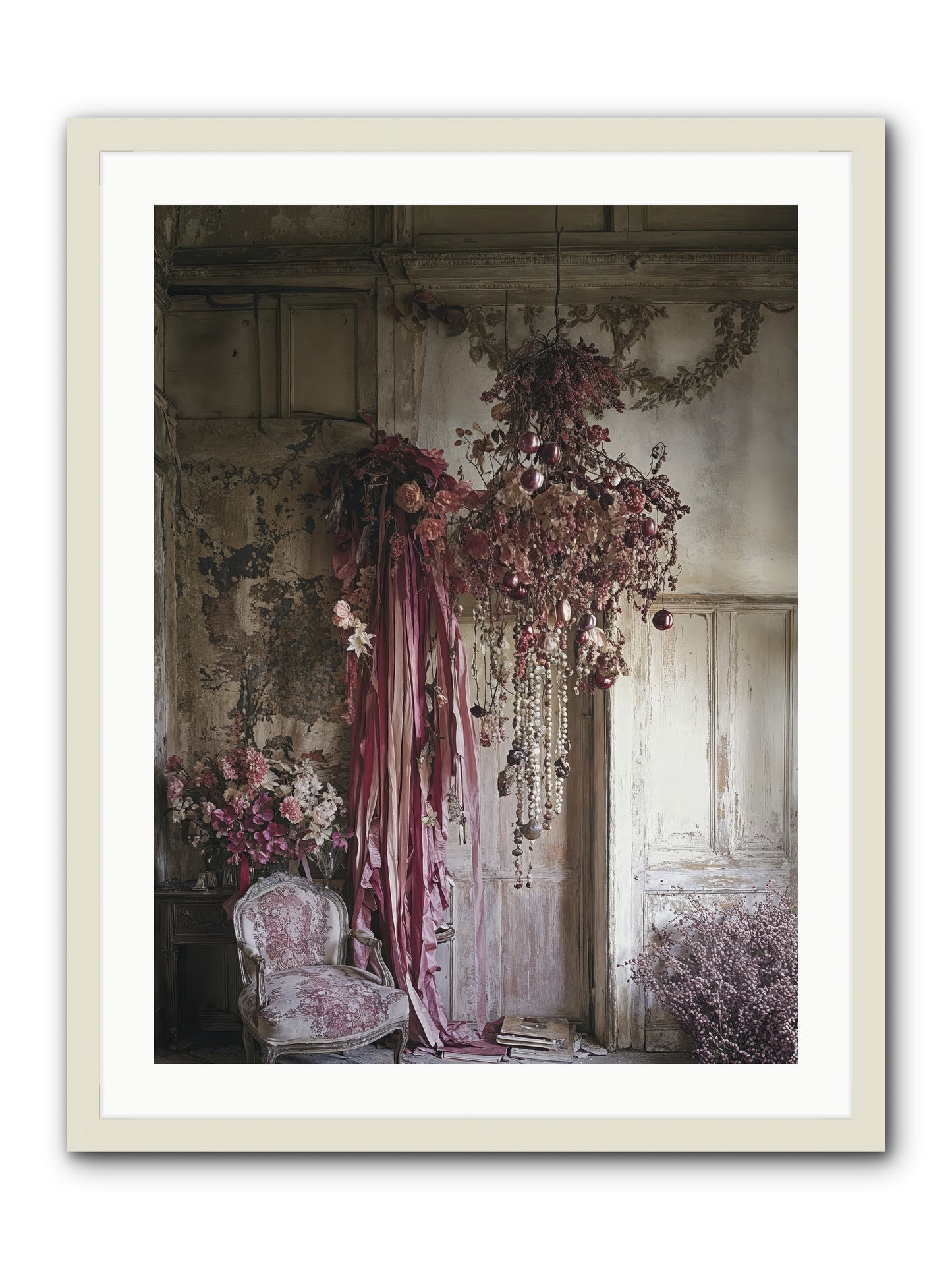 The Garden Slept -- Framed Print - White 24x32