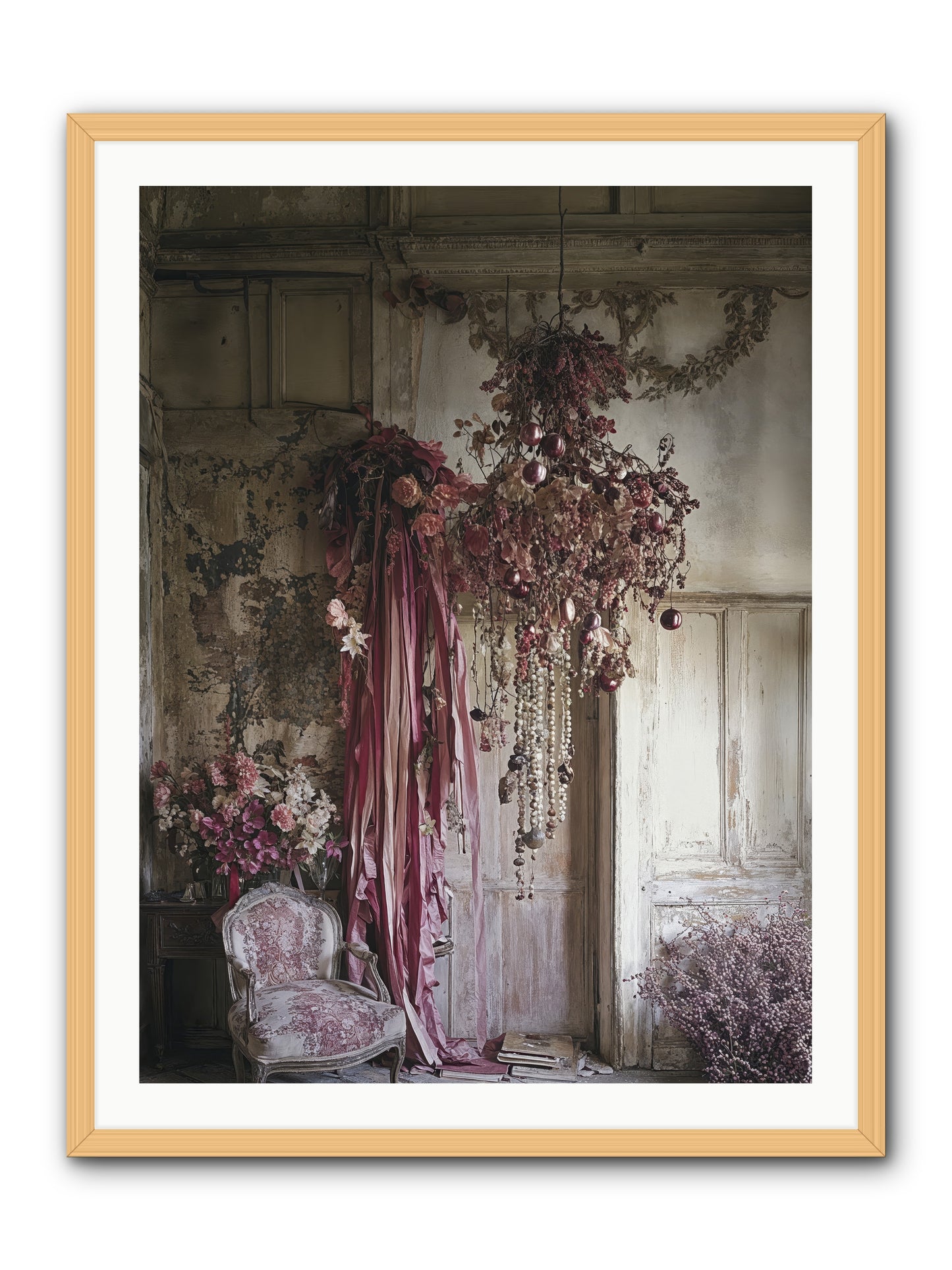 The Garden Slept -- Framed Print - Natural 30x40