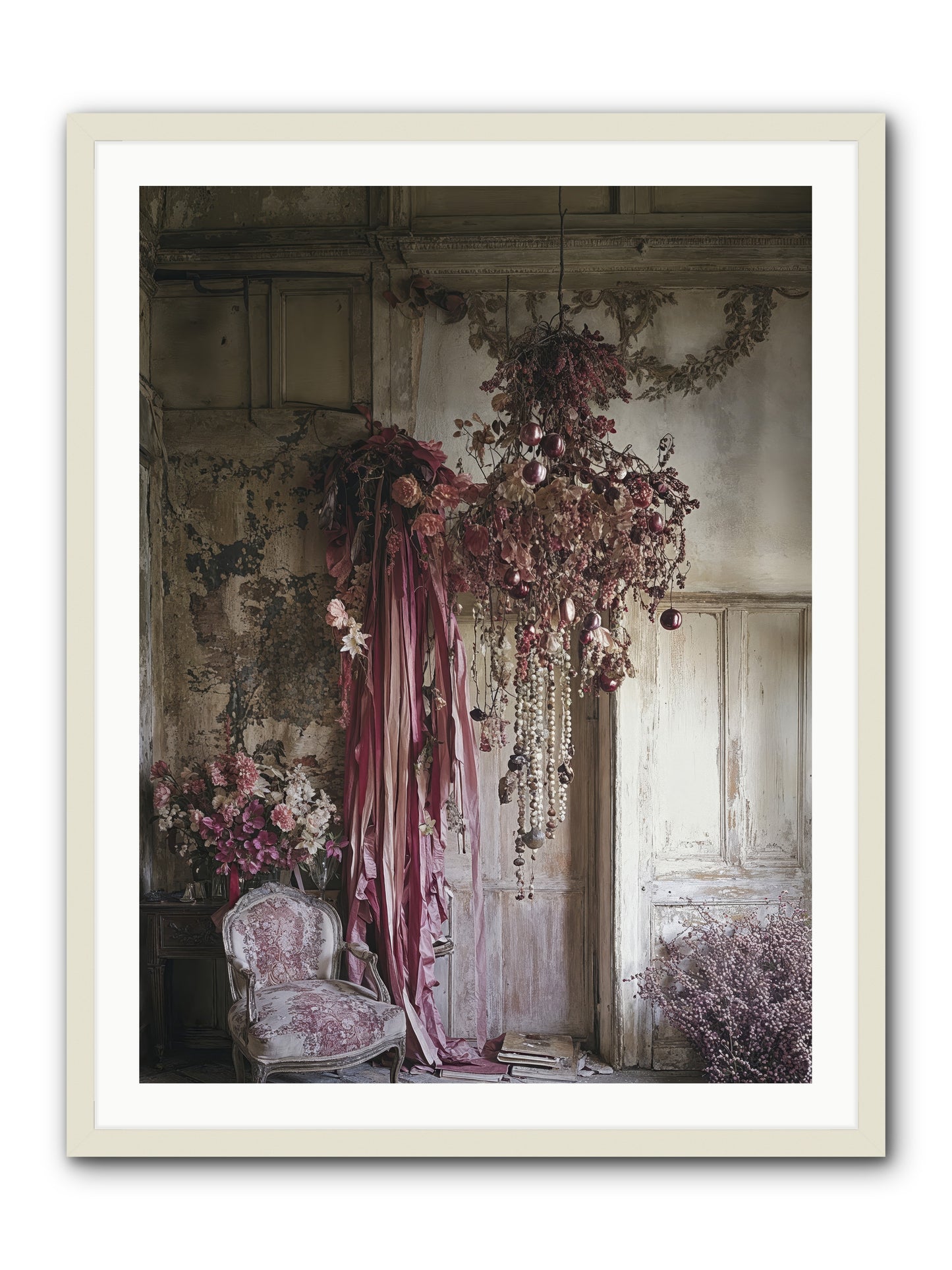 The Garden Slept -- Framed Print - White 30x40