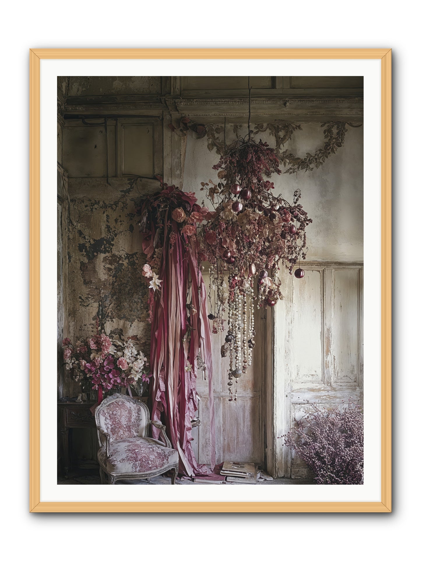The Garden Slept -- Framed Print - Natural 36x48