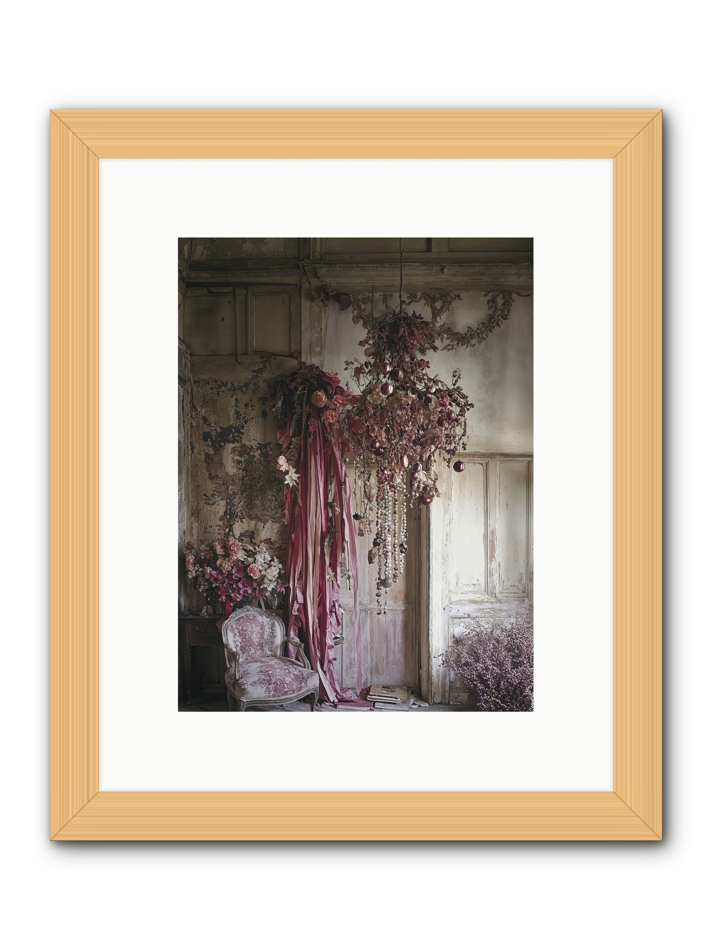 The Garden Slept -- Framed Print - Natural 9x12