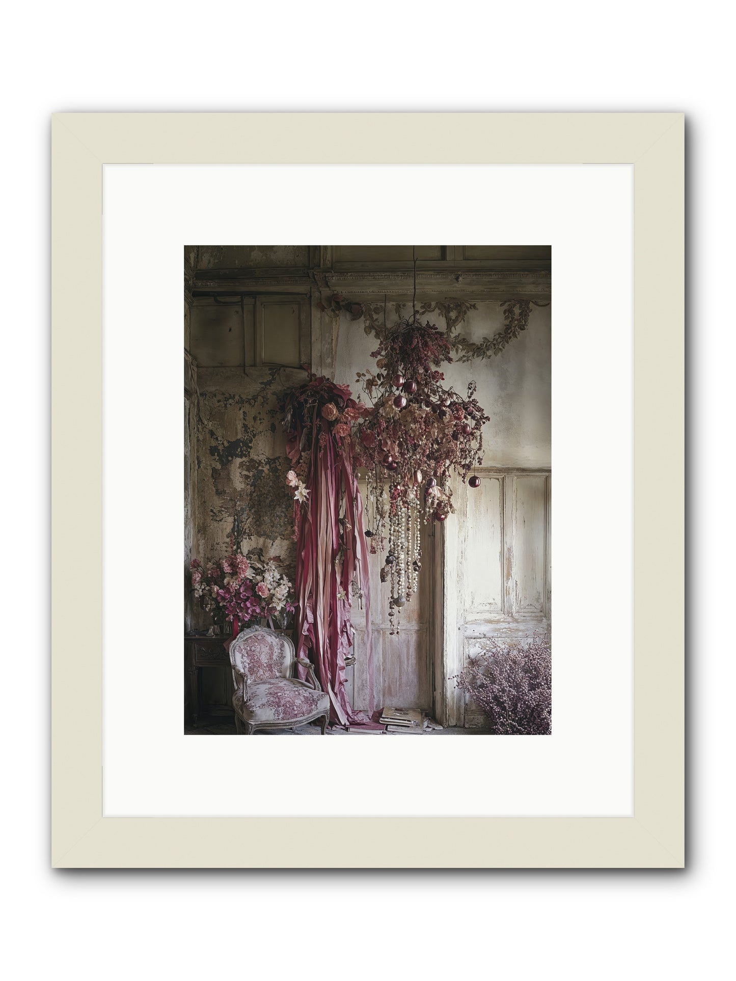 The Garden Slept -- Framed Print - White 9x12