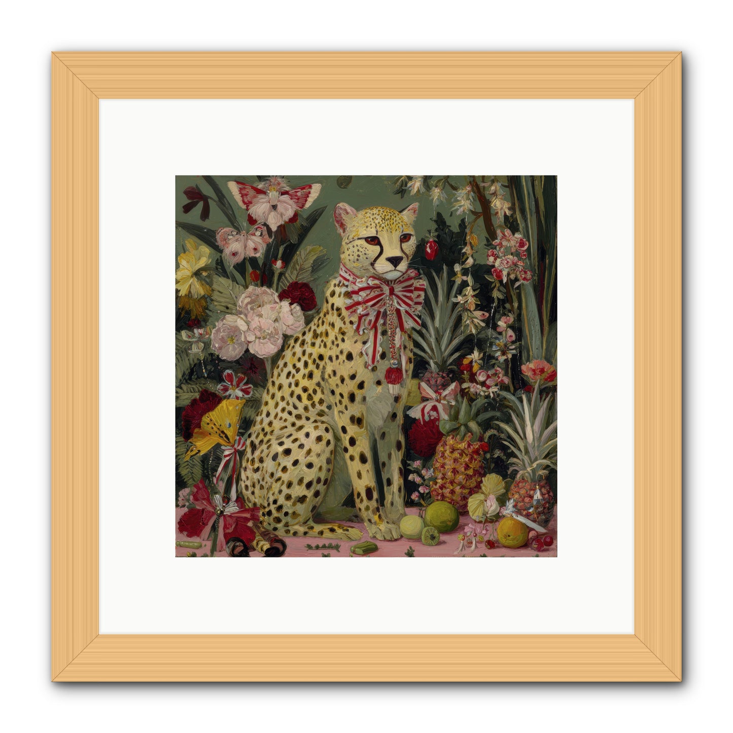 The Garden’s Quiet Spell -- Framed Print - Natural 10x10