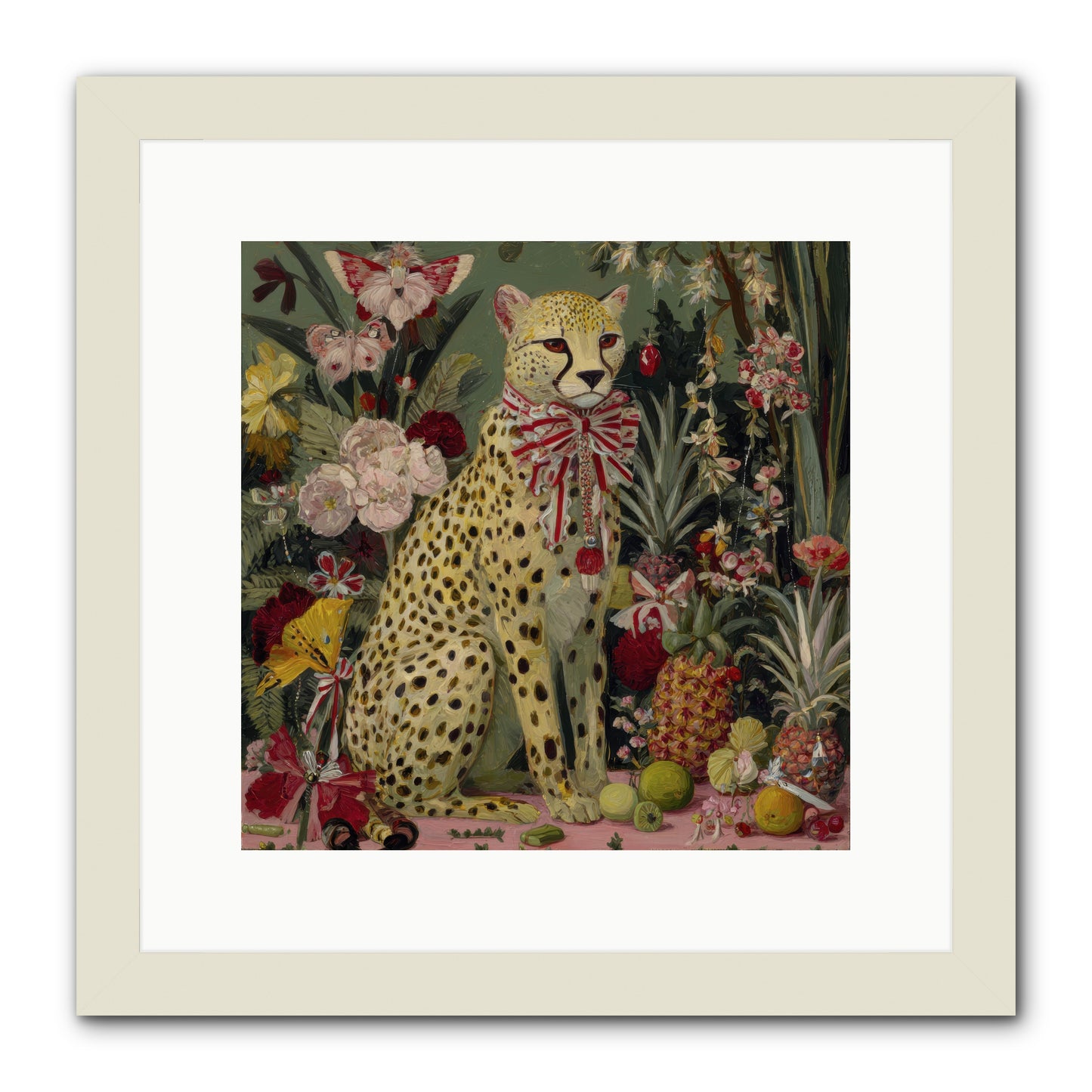 The Garden’s Quiet Spell -- Framed Print - White 12x12