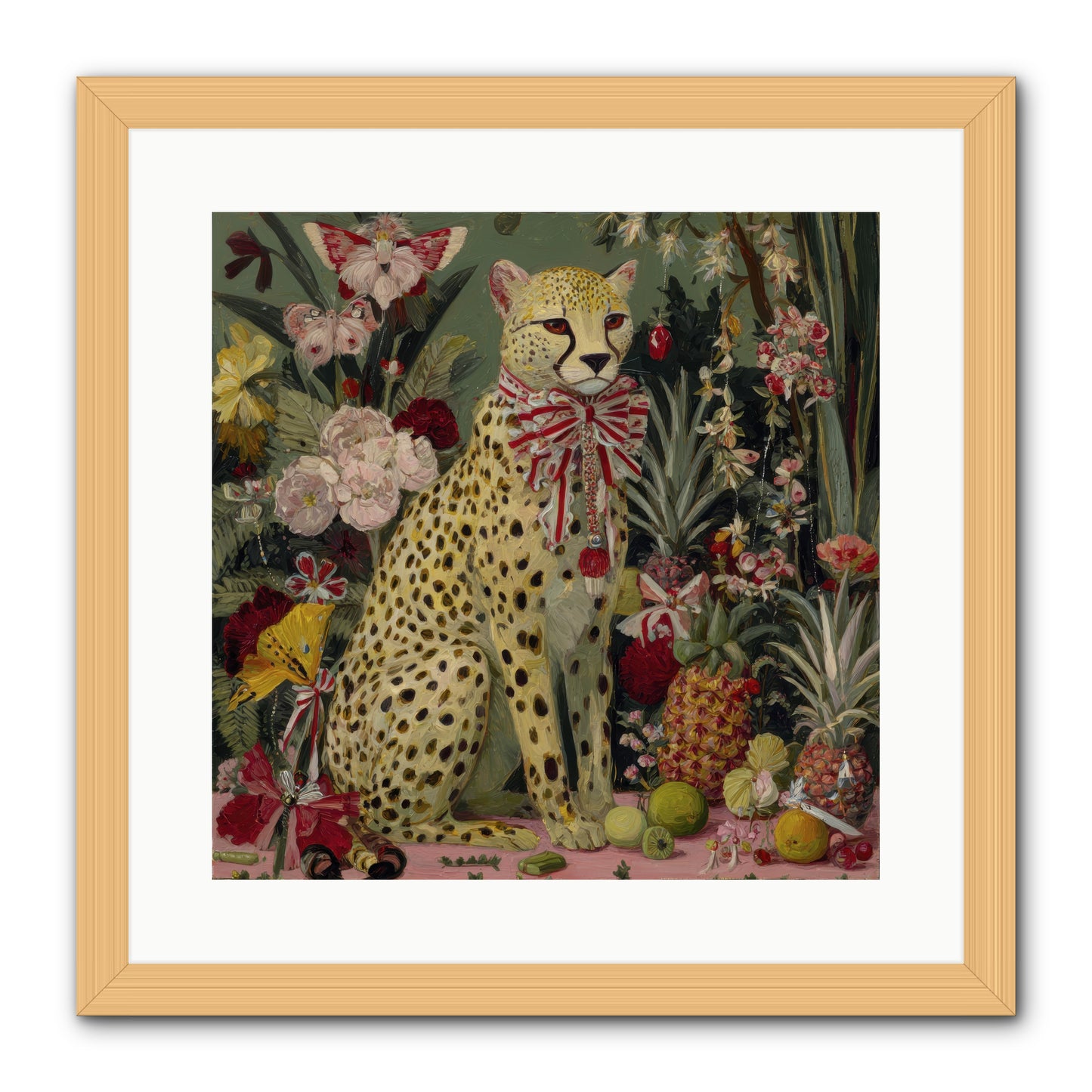 The Garden’s Quiet Spell -- Framed Print - Natural 16x16