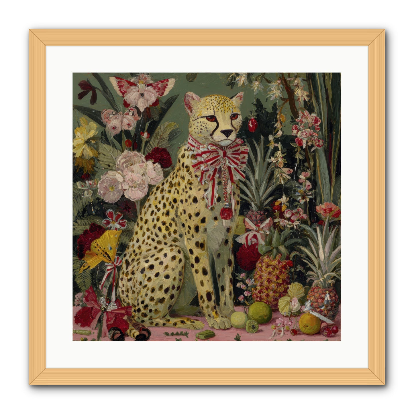 The Garden’s Quiet Spell -- Framed Print - Natural 20x20